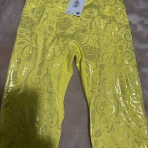 Crowned Athletics Belle Yellow Leggings NWT Medium
